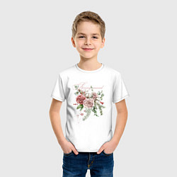 Футболка хлопковая детская Spring mood Flower, цвет: белый — фото 2