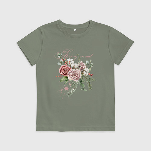 Детская футболка Spring mood Flower / Авокадо – фото 1