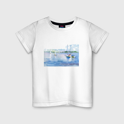 Детская футболка Россия Озеро / Белый – фото 1