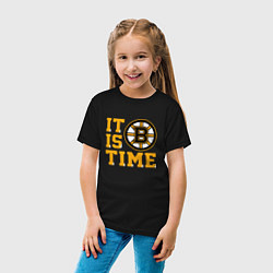 Футболка хлопковая детская It Is Boston Bruins Time, Бостон Брюинз, цвет: черный — фото 2