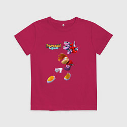 Футболка хлопковая детская Rayman в прыжке, цвет: маджента