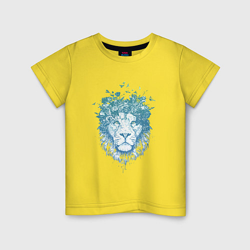 Детская футболка Lion синий 1 штука в цветах / Желтый – фото 1