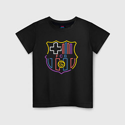 Футболка хлопковая детская FC Barcelona - Multicolor 2022, цвет: черный