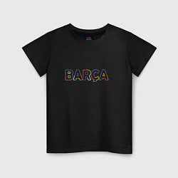 Футболка хлопковая детская FC Barcelona - Multicolor 2022 Barca, цвет: черный