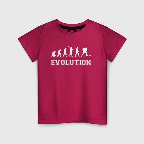 Детская футболка HOCKEY EVOLUTION ХОККЕЙ ЭВОЛЮЦИЯ / Маджента – фото 1