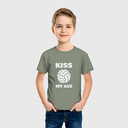 Футболка хлопковая детская Kiss - My Ace, цвет: авокадо — фото 2