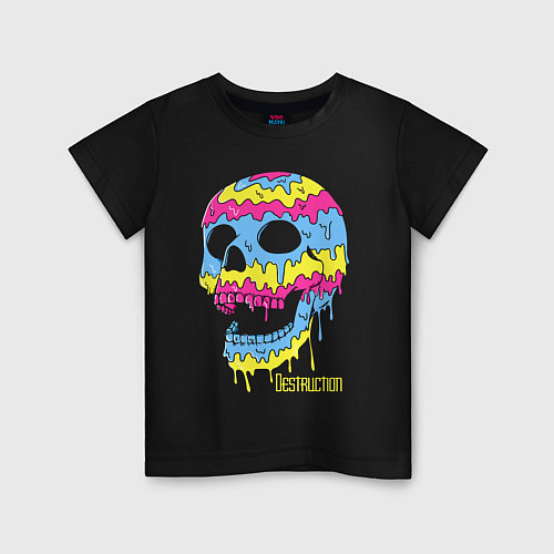 Детская футболка Distruction Color skull Vanguard / Черный – фото 1