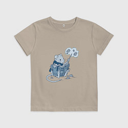 Футболка хлопковая детская Обучение маленького мага, цвет: миндальный