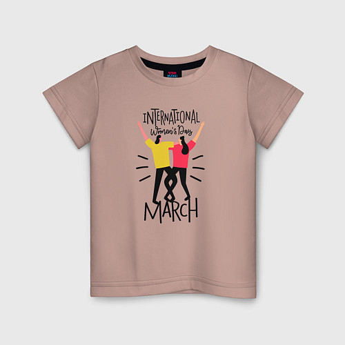 Детская футболка International Womens Day / Пыльно-розовый – фото 1