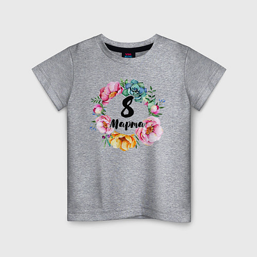 Детская футболка Венок цветов / Меланж – фото 1