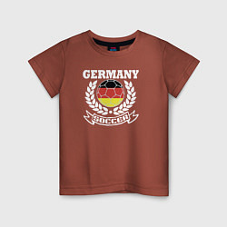 Футболка хлопковая детская Футбол Германия, цвет: кирпичный