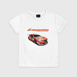 Футболка хлопковая детская Mazda Motorsport Development, цвет: белый