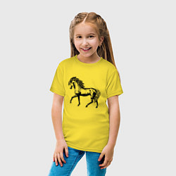 Футболка хлопковая детская Мустанг Лошадь, цвет: желтый — фото 2