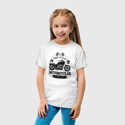 Футболка хлопковая детская Motorcycle Born to ride, цвет: белый — фото 2