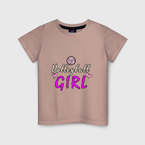 Детская футболка Volleyball - Girl / Пыльно-розовый – фото 1