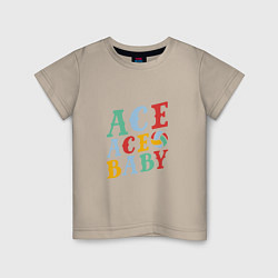 Футболка хлопковая детская Ace Ace Baby, цвет: миндальный