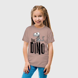 Футболка хлопковая детская Cool Dino!, цвет: пыльно-розовый — фото 2