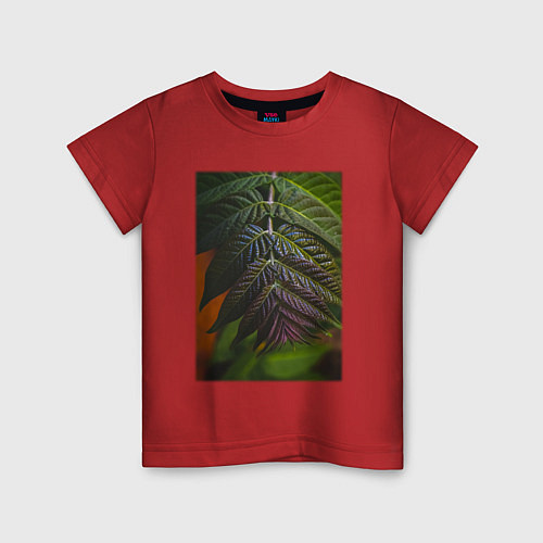Детская футболка Листья Макро / Красный – фото 1
