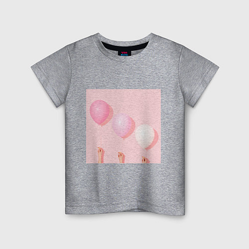 Детская футболка Розовые шарики / Меланж – фото 1