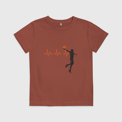 Детская футболка Basketball Pulse / Кирпичный – фото 1