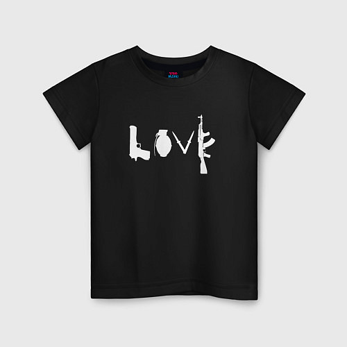 Детская футболка Banksy LOVE Weapon / Черный – фото 1