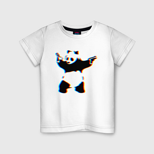 Детская футболка Banksy Panda with guns - Бэнкси / Белый – фото 1