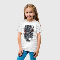 Футболка хлопковая детская Cool tiger Power, цвет: белый — фото 2