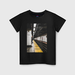 Футболка хлопковая детская Метрополитен В Нью-Йорке, цвет: черный