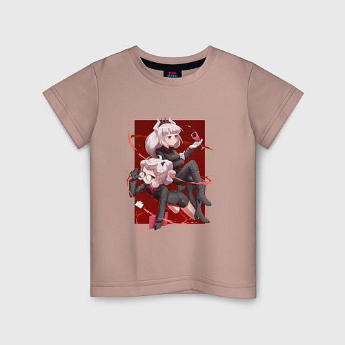 Детская футболка Пандемоника и Люцифер / Пыльно-розовый – фото 1