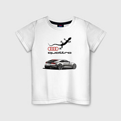 Футболка хлопковая детская Audi quattro Lizard, цвет: белый