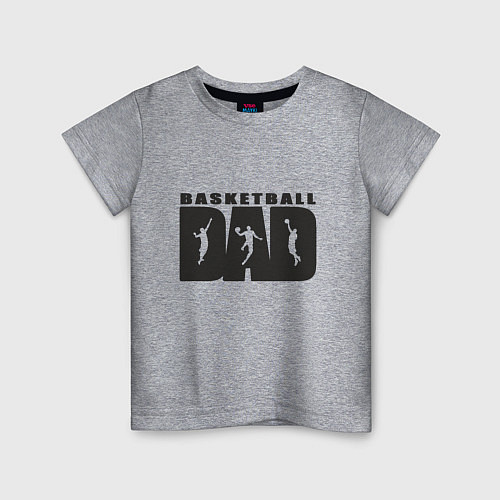 Детская футболка Dad Basketball / Меланж – фото 1