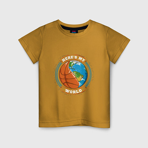 Детская футболка Basketball World / Горчичный – фото 1