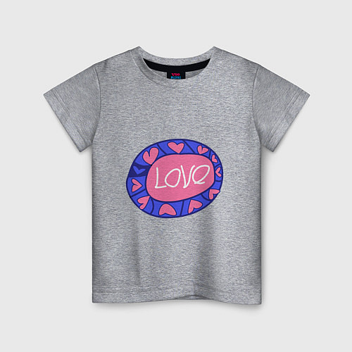 Детская футболка Love badge / Меланж – фото 1