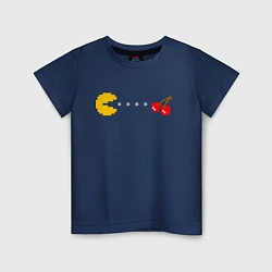 Футболка хлопковая детская Pac-man 8bit, цвет: тёмно-синий
