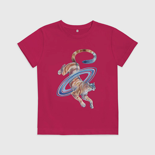 Детская футболка Сатурн пума / Маджента – фото 1
