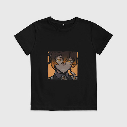 Детская футболка Серьёзный Чжун Ли / Черный – фото 1