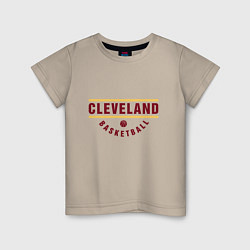 Футболка хлопковая детская Cleveland - Basketball, цвет: миндальный