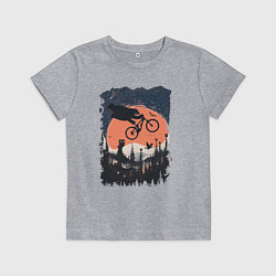 Футболка хлопковая детская Лунный Медведь Райдер, цвет: меланж