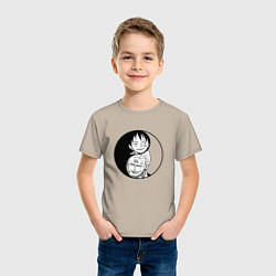 Футболка хлопковая детская Луффи и Ророноа Зоро, цвет: миндальный — фото 2