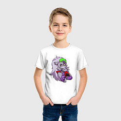 Футболка хлопковая детская Five Nights at Freddys Security Breach - Волчица Р, цвет: белый — фото 2