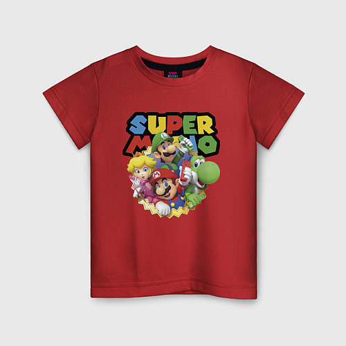 Детская футболка Компашка героев Super Mario / Красный – фото 1