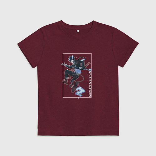 Детская футболка Рин Окумура Экзорцист / Меланж-бордовый – фото 1