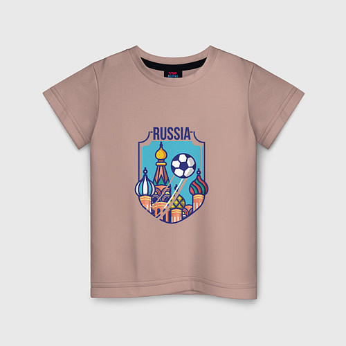 Детская футболка Football - Russia / Пыльно-розовый – фото 1