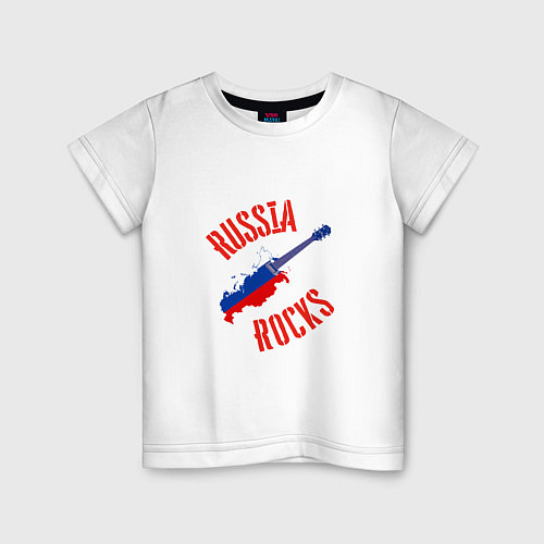 Детская футболка Russia Rocks / Белый – фото 1