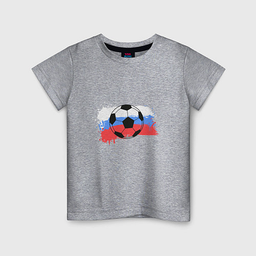 Детская футболка Футбол - Россия / Меланж – фото 1