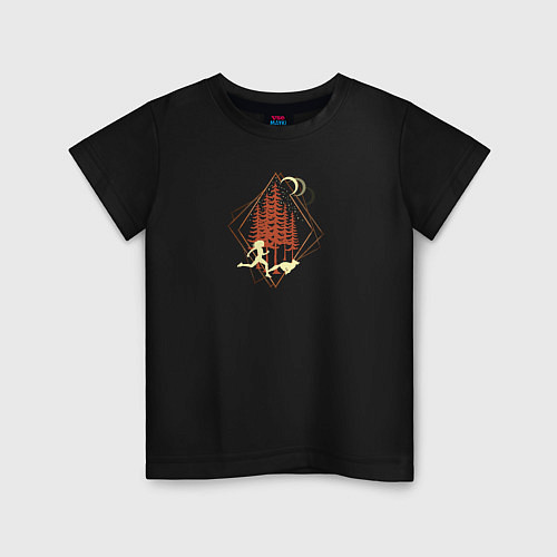 Детская футболка Бег с Лисой / Черный – фото 1