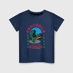 Футболка хлопковая детская Crocodile Крокодил, цвет: тёмно-синий