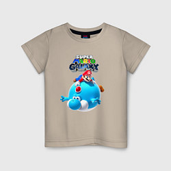 Футболка хлопковая детская Super Mario Galaxy Nintendo, цвет: миндальный