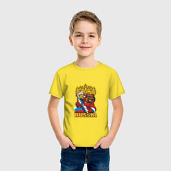 Футболка хлопковая детская Хоккей - Russia, цвет: желтый — фото 2