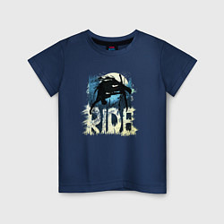 Футболка хлопковая детская Ride Ski, цвет: тёмно-синий